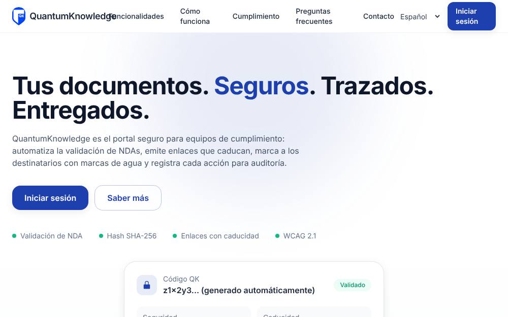 Portada de la web de Quantumknowledge