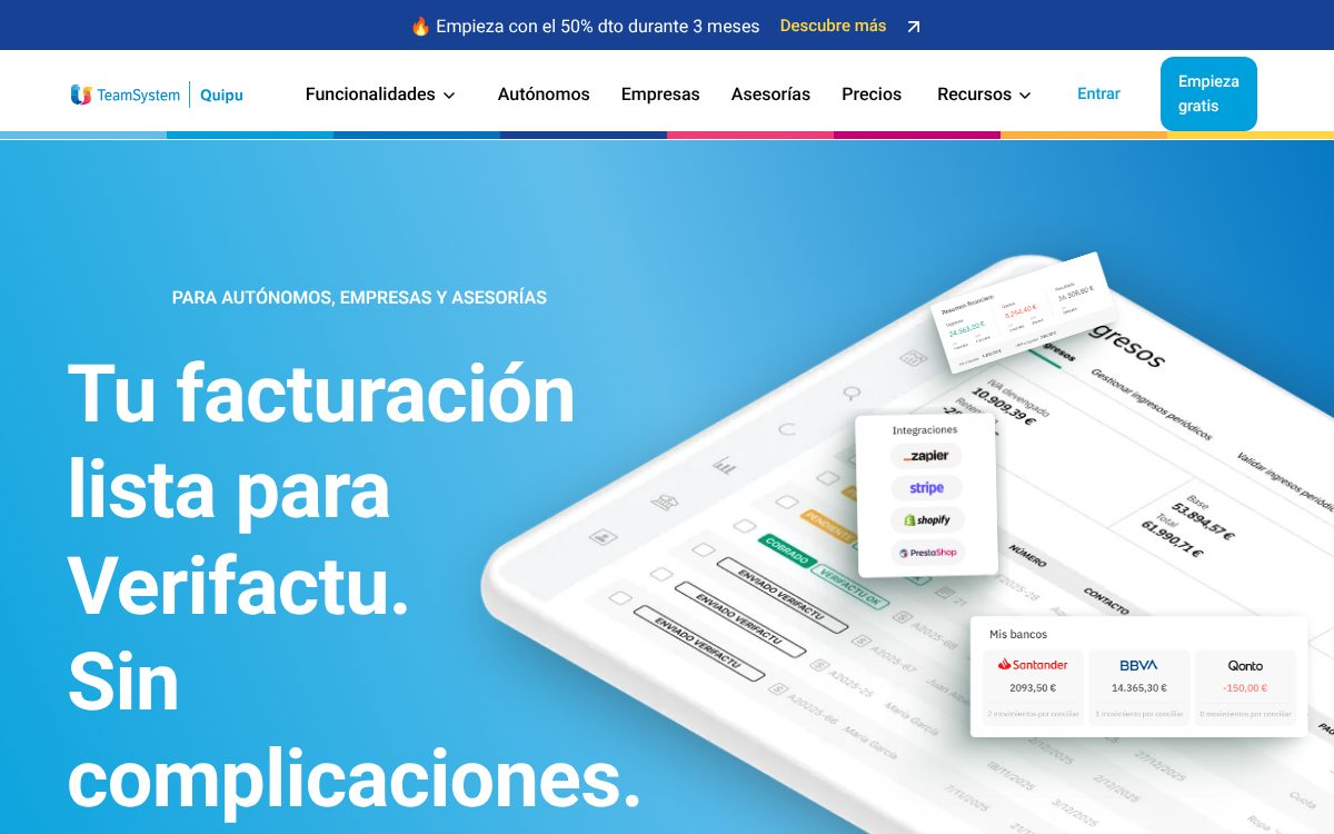 Portada de la web de Quipu