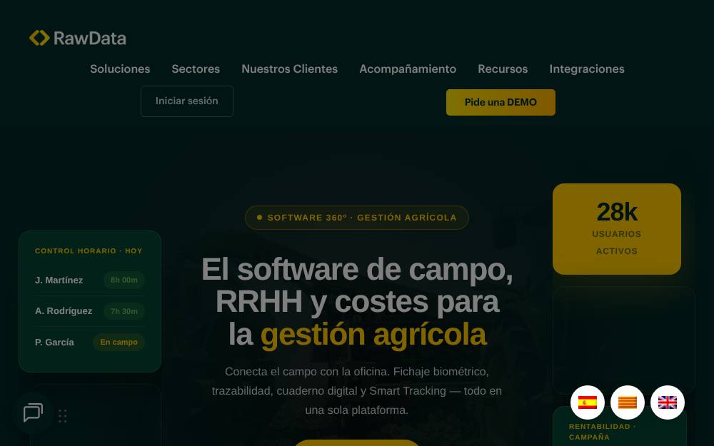Portada de la web de Rawdata