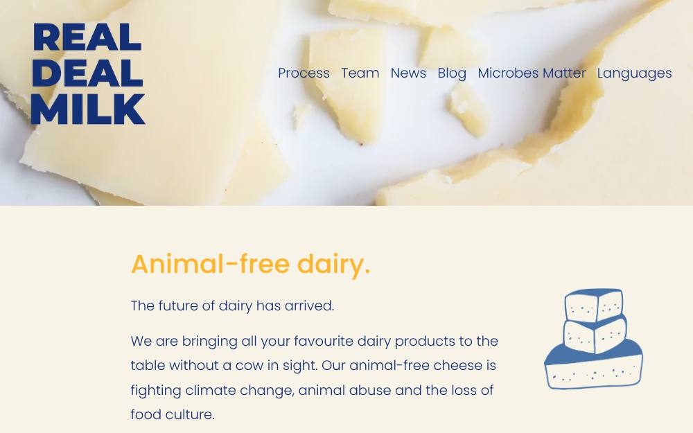 Portada de la web de Real Deal Milk