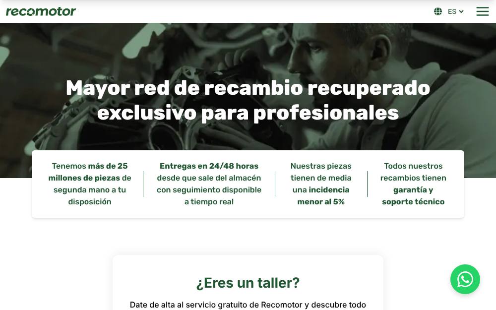 Portada de la web de Recomotor