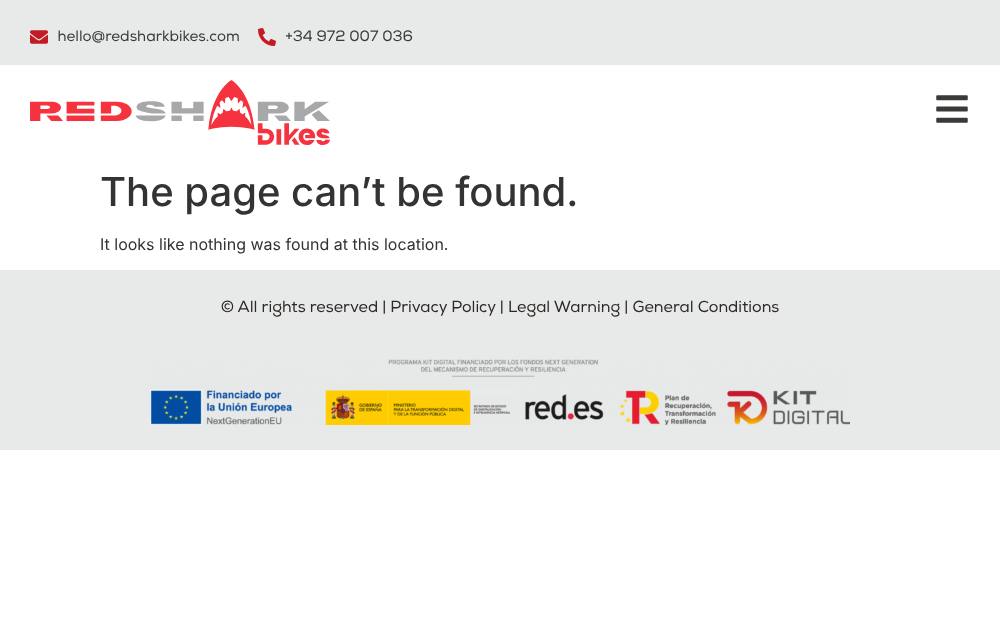 Portada de la web de Red Shark Bikes
