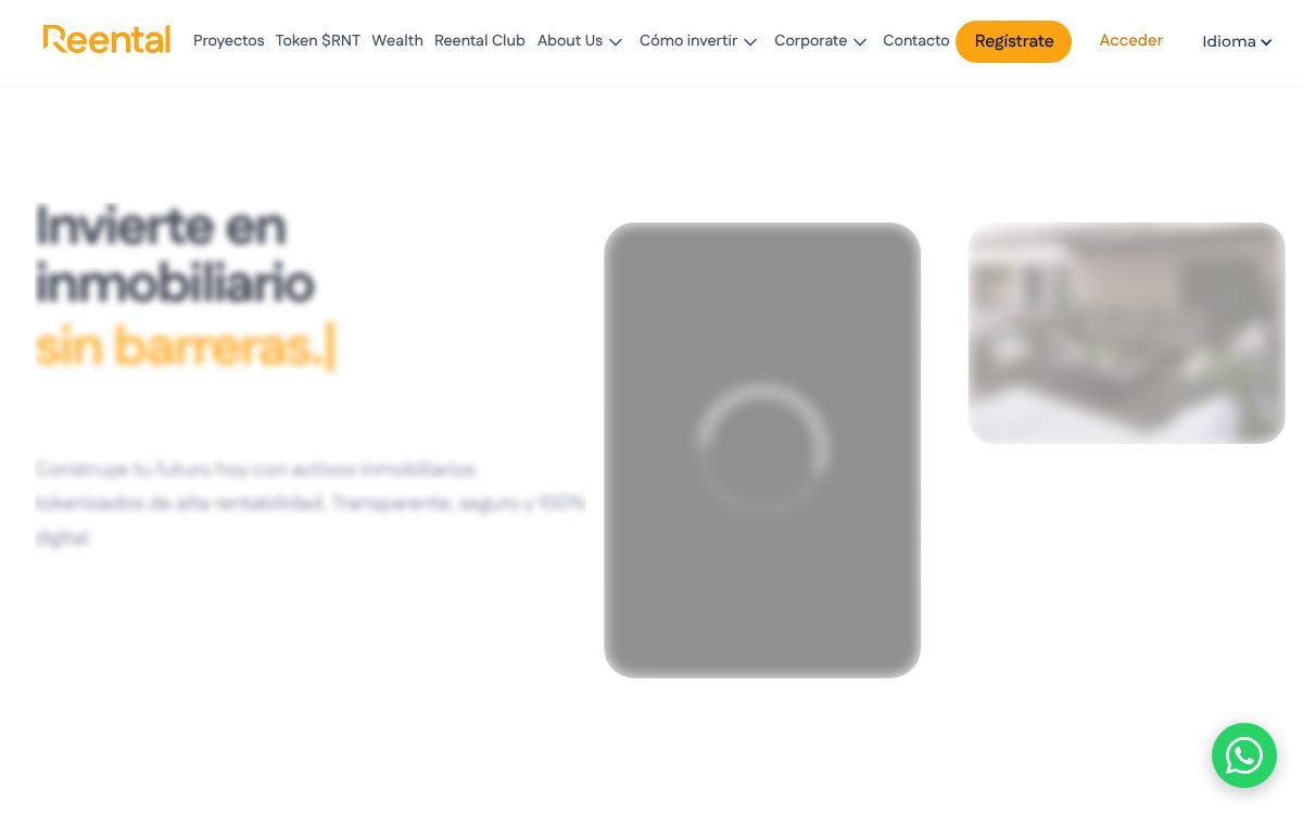 Portada de la web de Reental