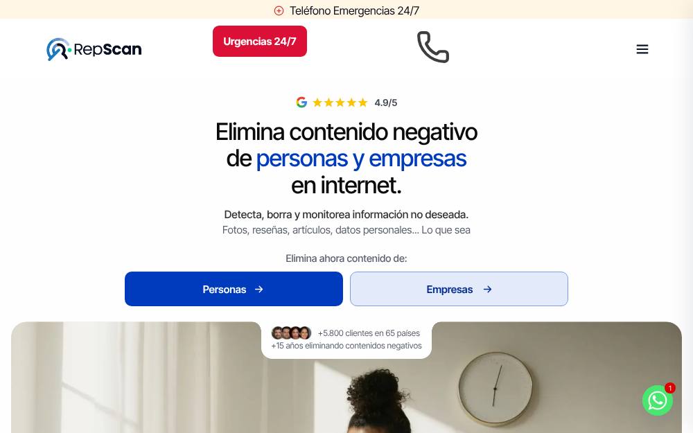 Portada de la web de Repscan