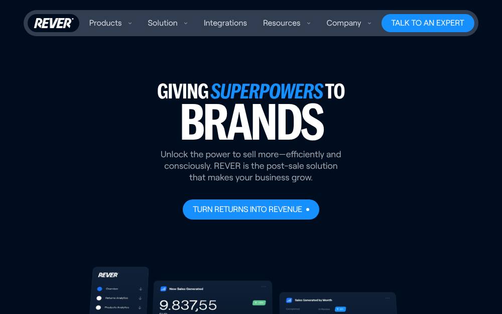 Portada de la web de Rever