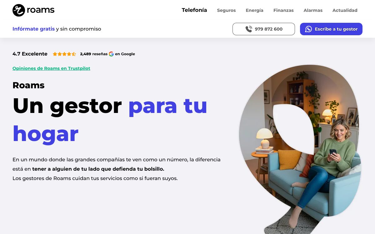 Portada de la web de Roams