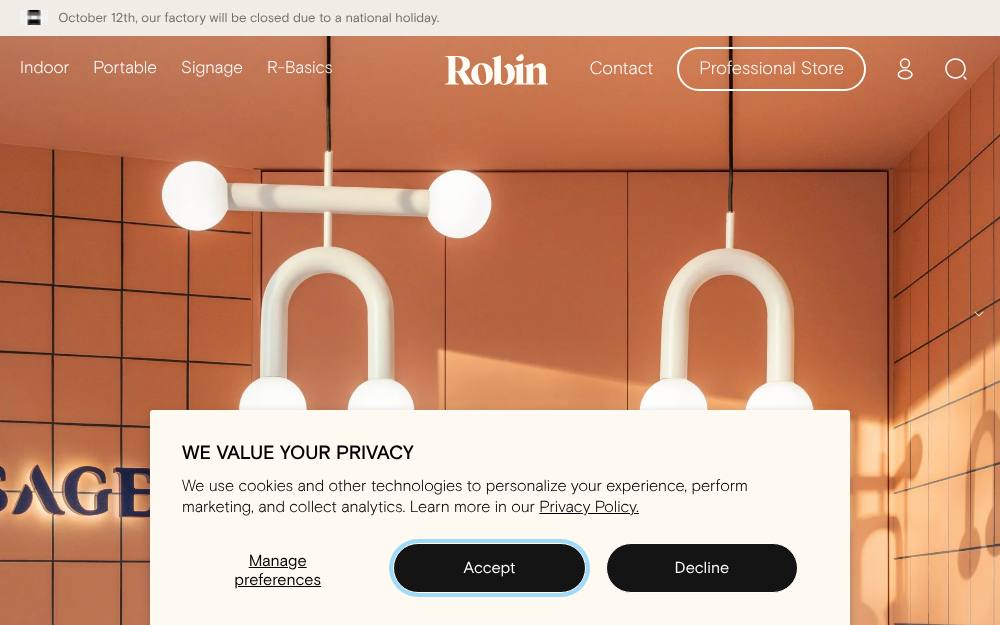 Portada de la web de Robin