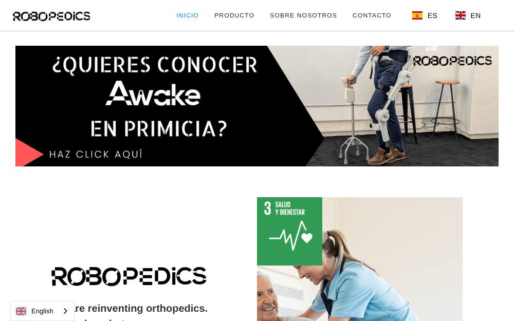Portada de la web de Robopedics