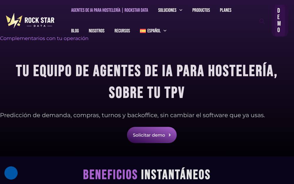 Portada de la web de Rock Star Data