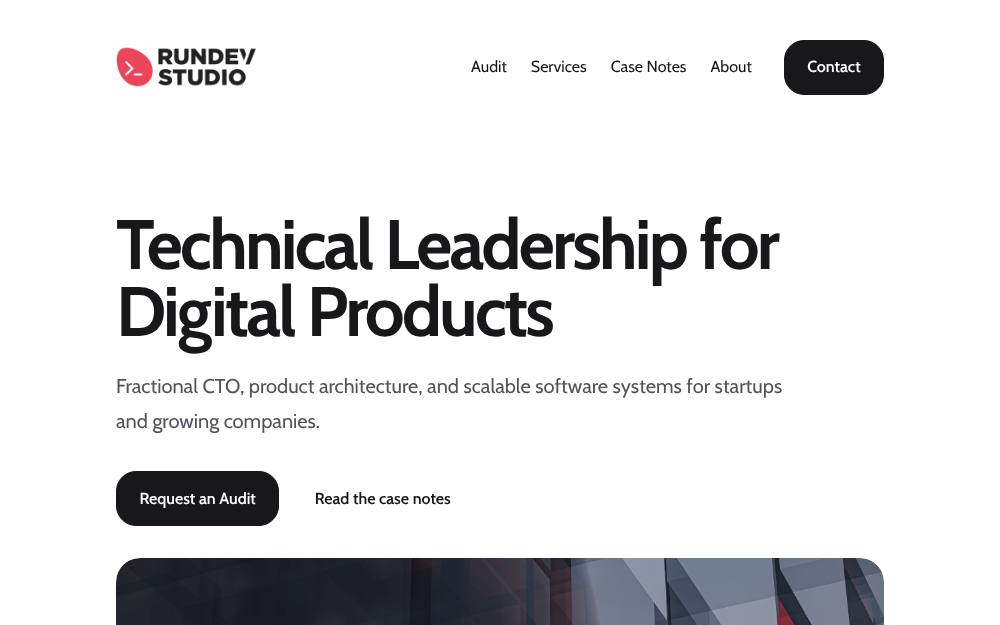 Portada de la web de Rundevstudio