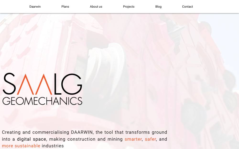 Portada de la web de Saalg Geomechanics
