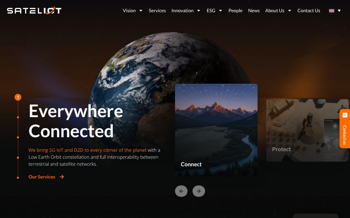 Portada de la web de Sateliot