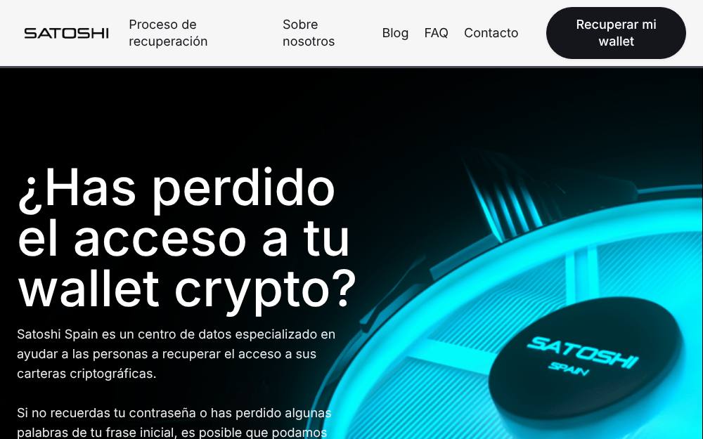 Portada de la web de Satoshi