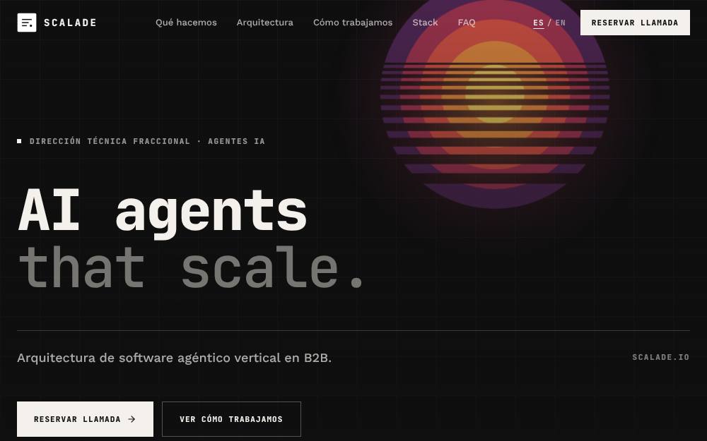 Portada de la web de Scalade