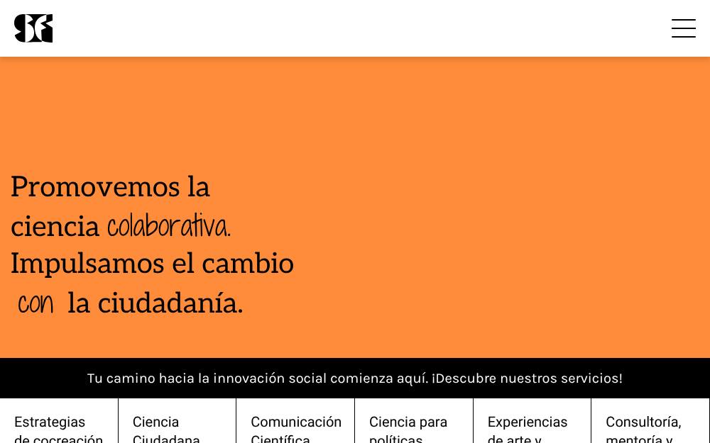 Portada de la web de Science For Change
