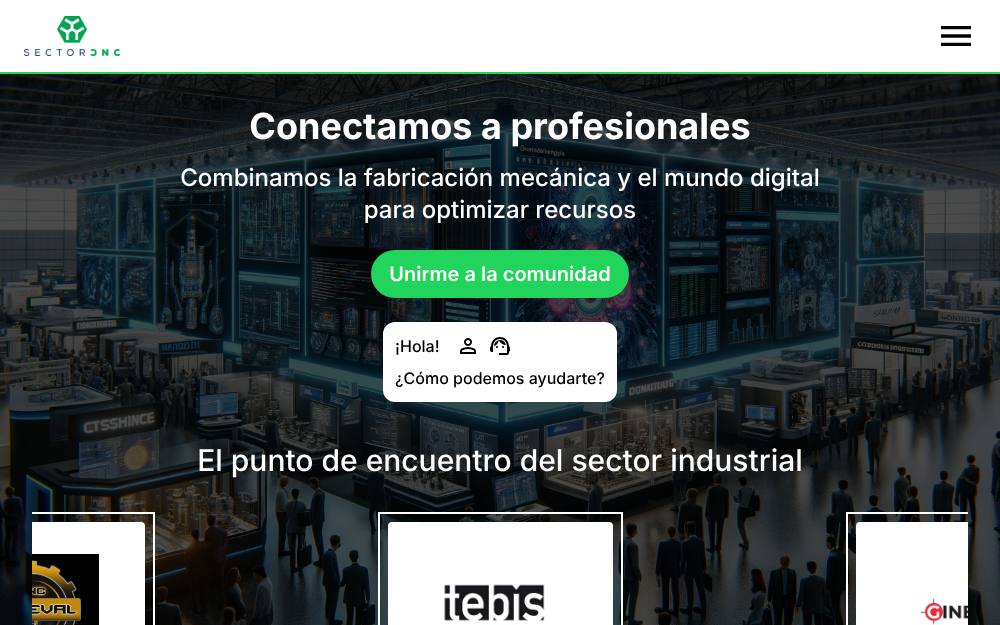 Portada de la web de Sector Cnc