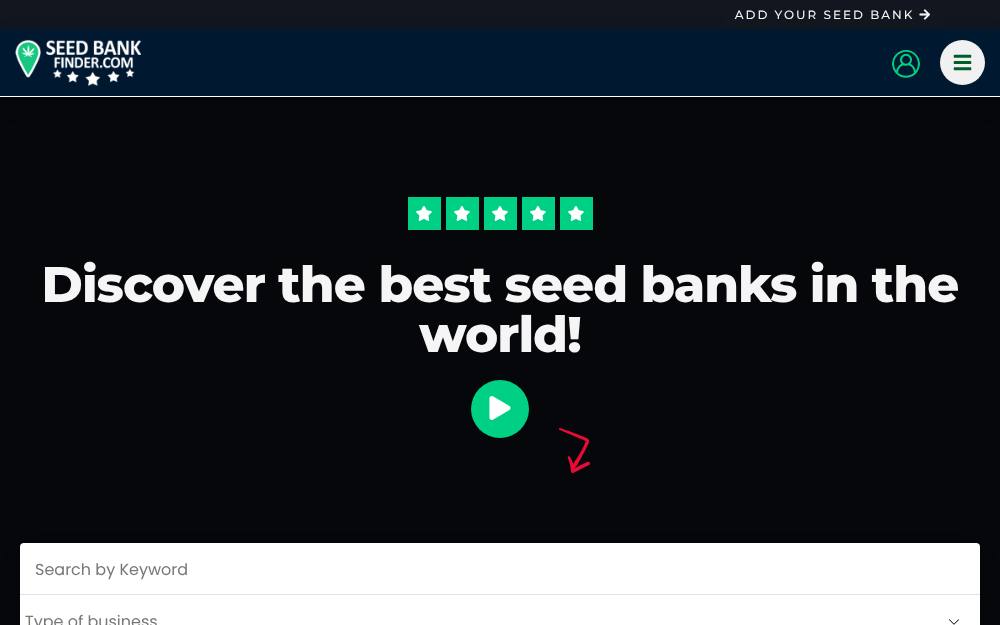 Portada de la web de Seed Bank Finder