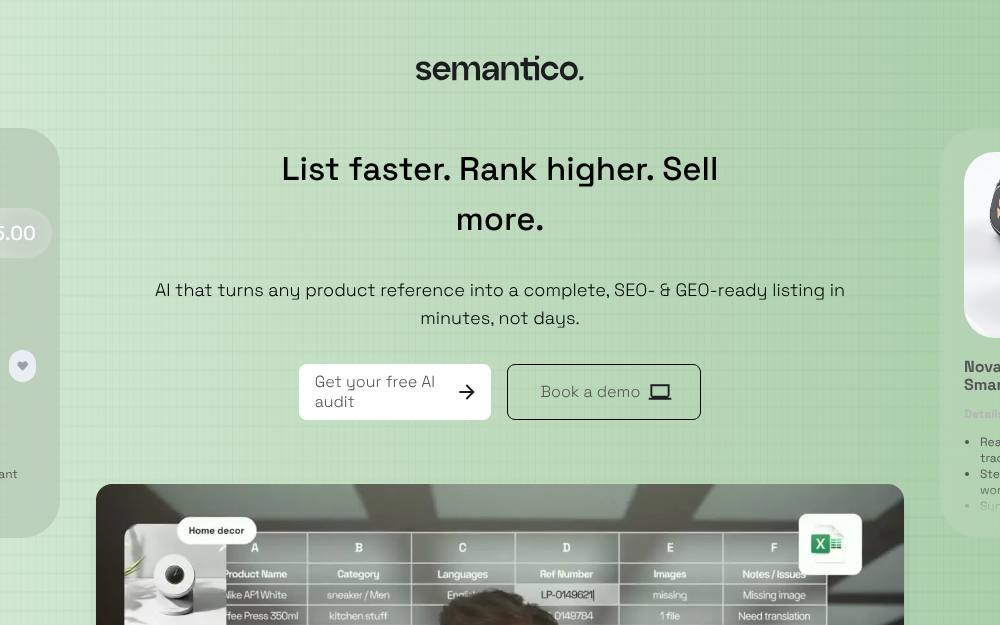 Portada de la web de Semantico