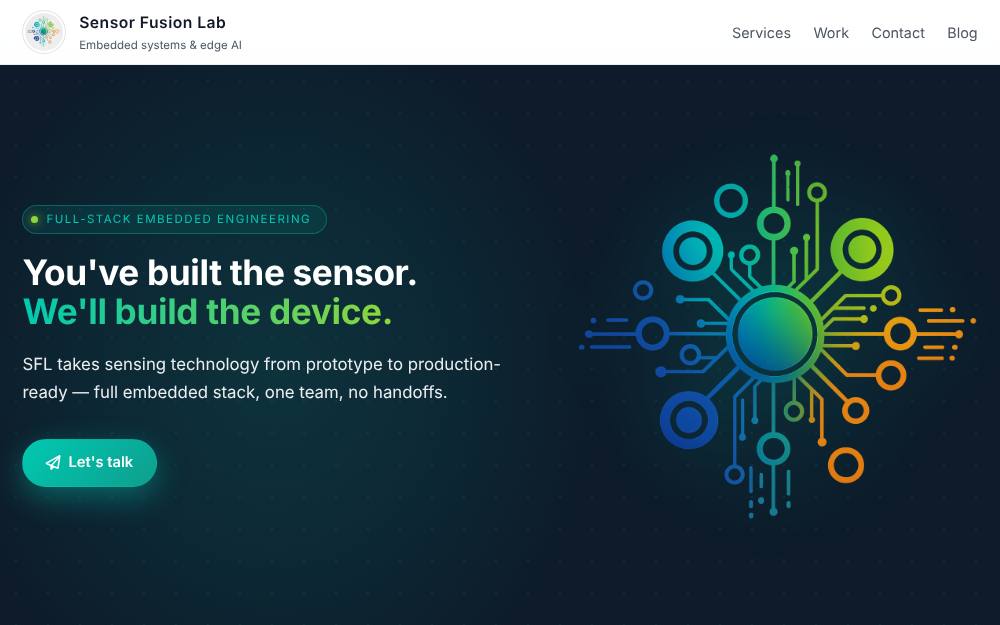 Portada de la web de Sensor Fusion Lab