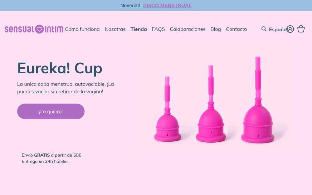 Portada de la web de Sensual Intim