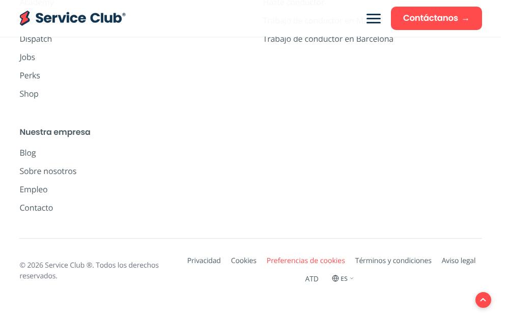 Portada de la web de Service Club