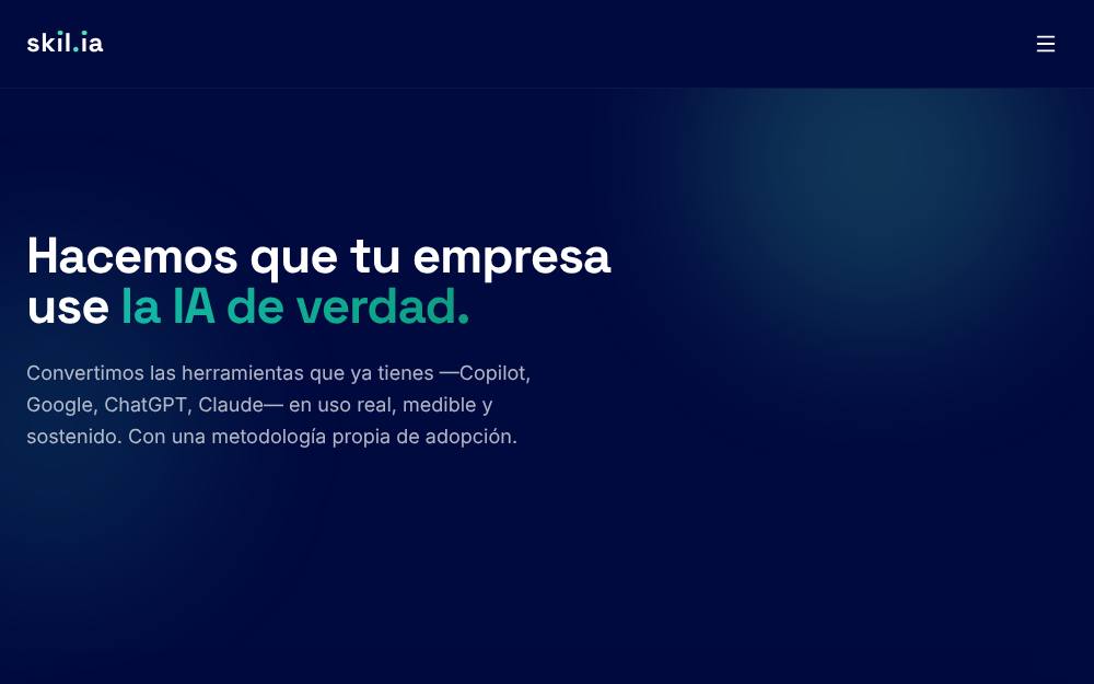 Portada de la web de Skilia Learning
