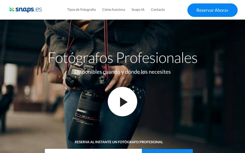 Portada de la web de Snaps