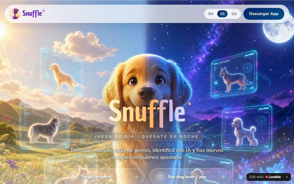 Portada de la web de Snuffle