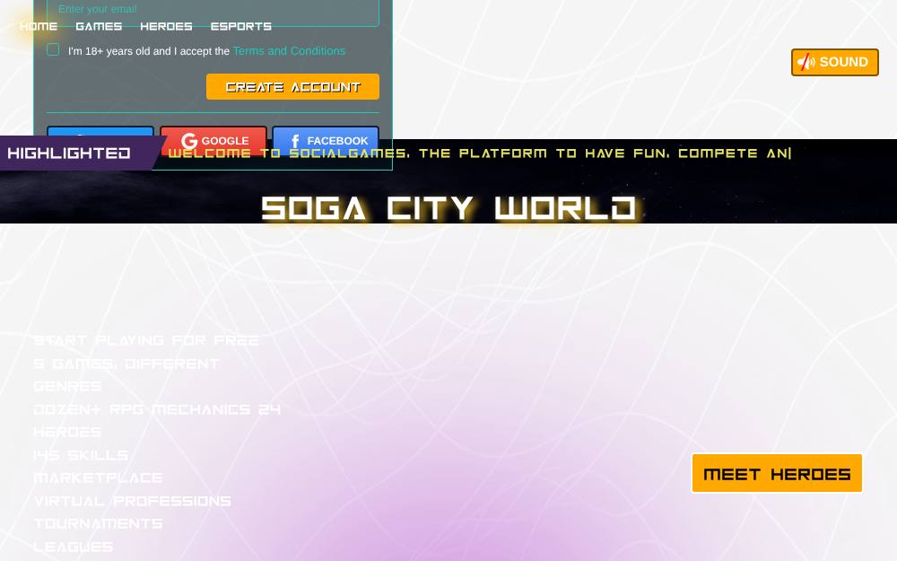 Portada de la web de Social Games S.L.