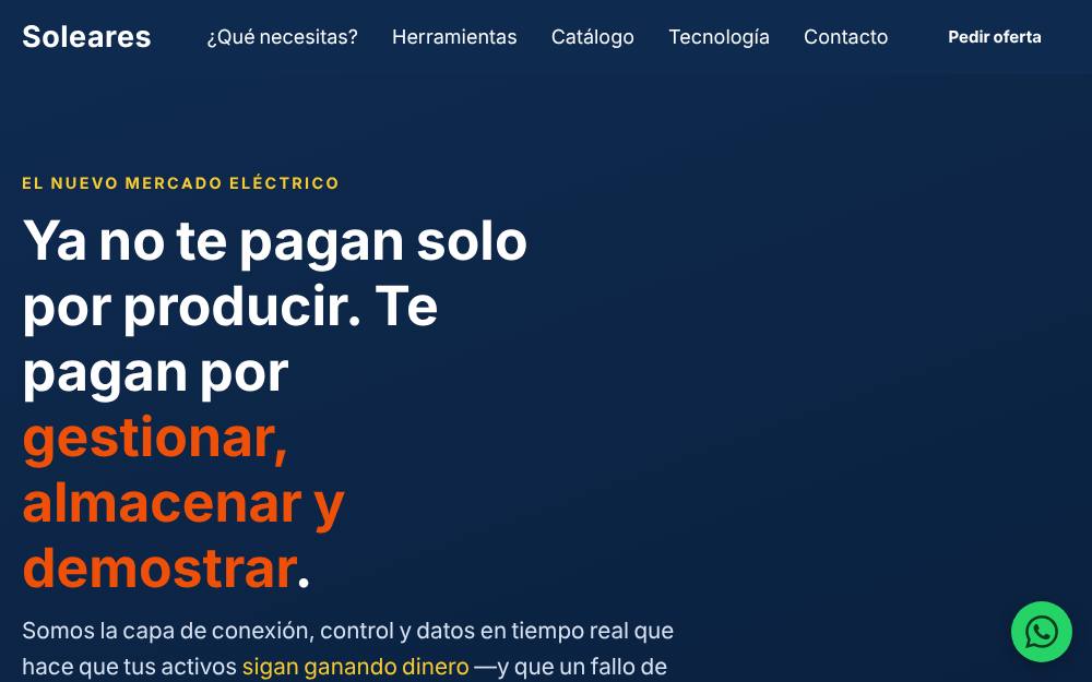 Portada de la web de Soleares