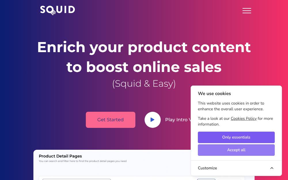 Portada de la web de Squid