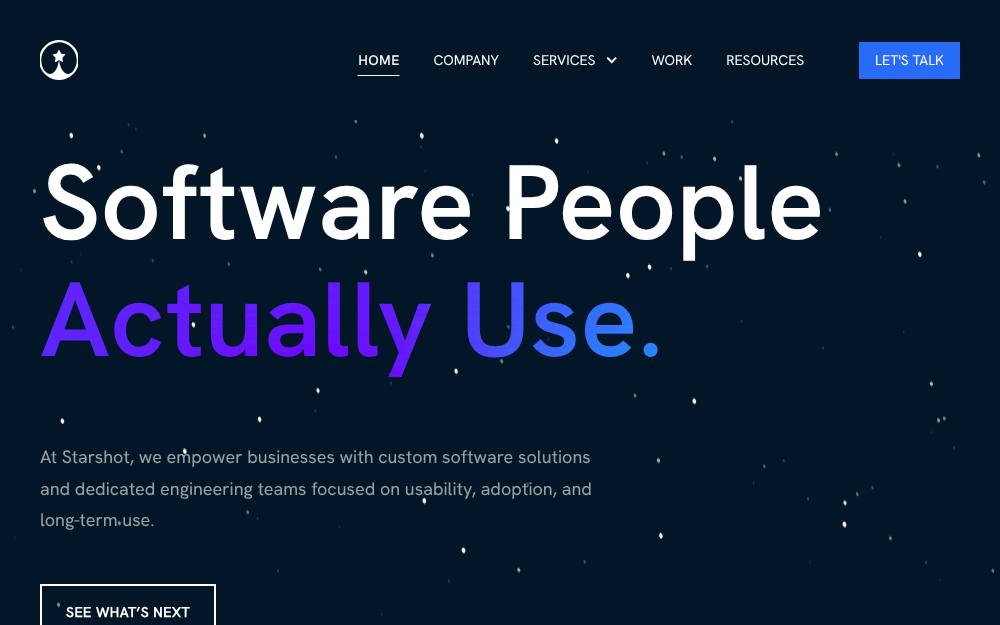 Portada de la web de Starshot Software