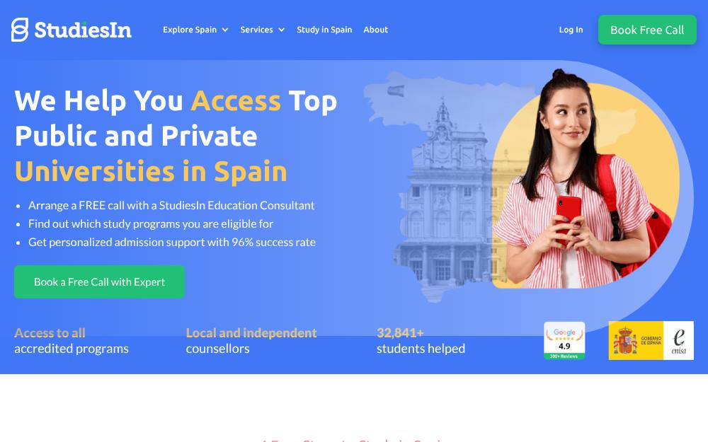 Portada de la web de Studiesin