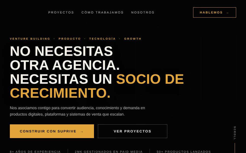 Portada de la web de Suprive