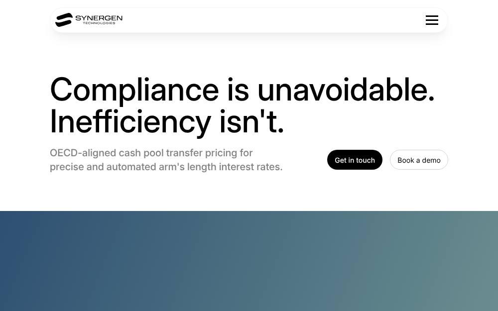 Portada de la web de Synergen