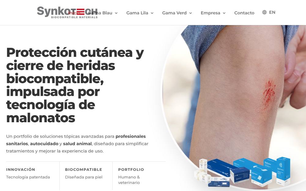 Portada de la web de Synkotechbio