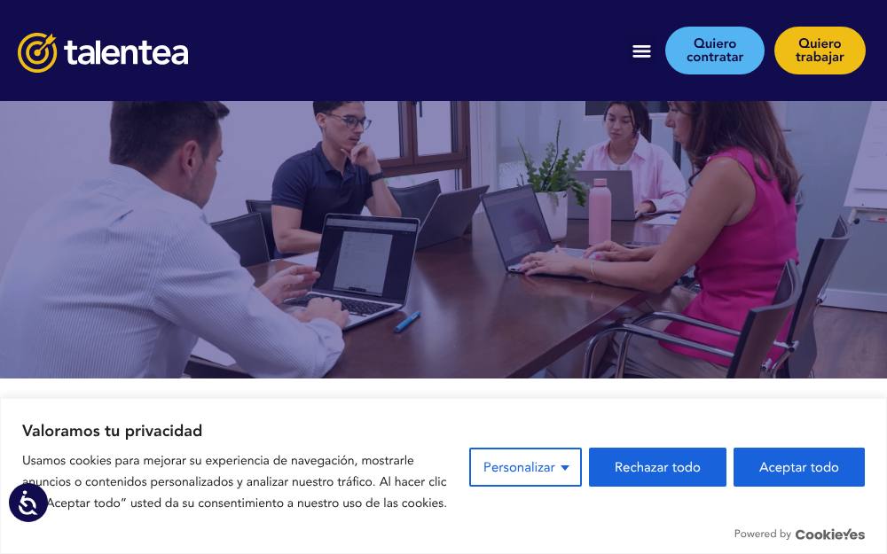 Portada de la web de Talentea
