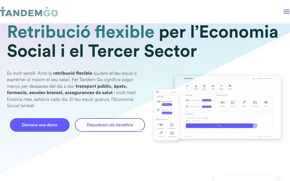 Portada de la web de Tandem Go