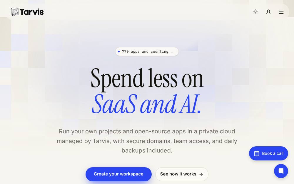 Portada de la web de Tarvis