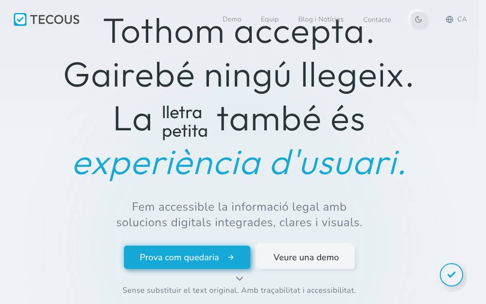 Portada de la web de Tecous