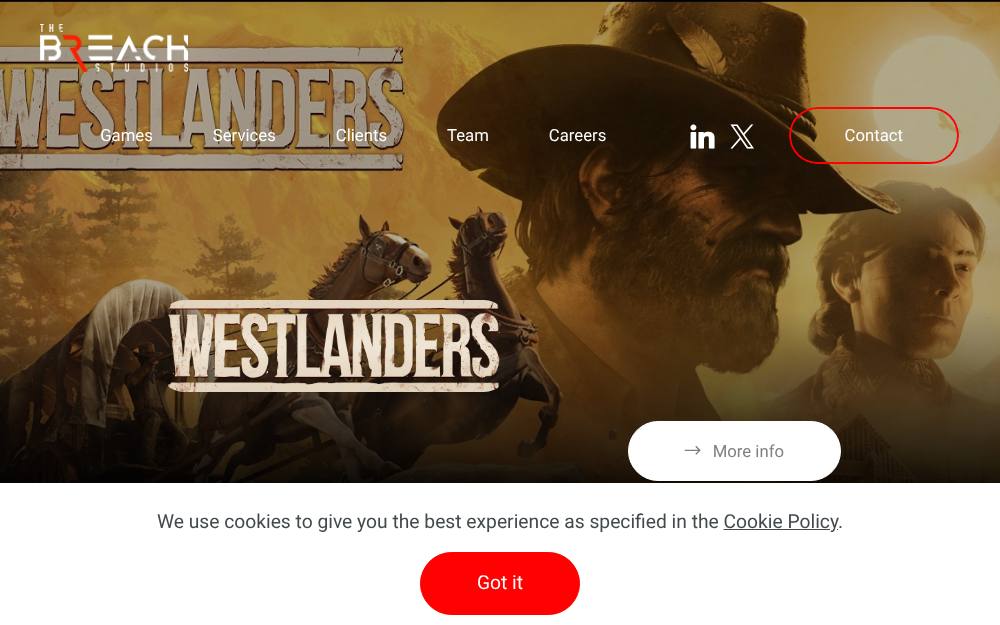 Portada de la web de The Breach Studios