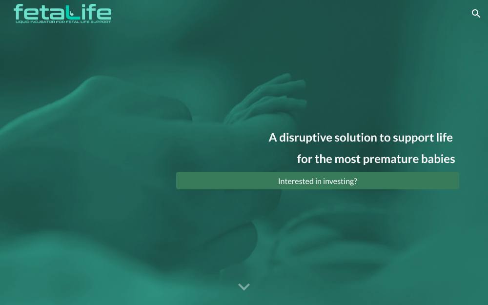 Portada de la web de The Fetal Liquid Incubator