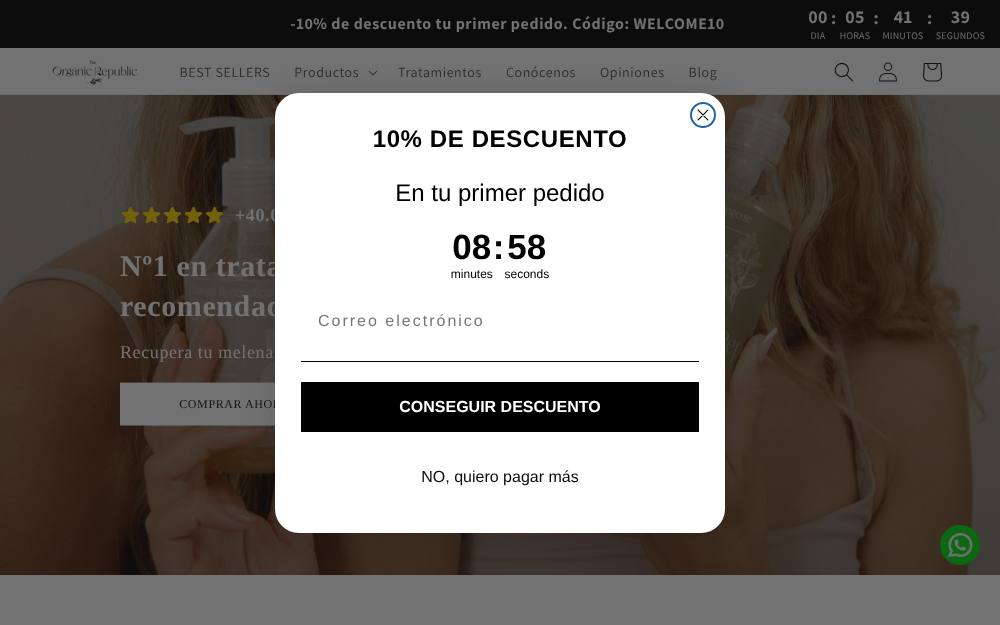 Portada de la web de The Organic Republic