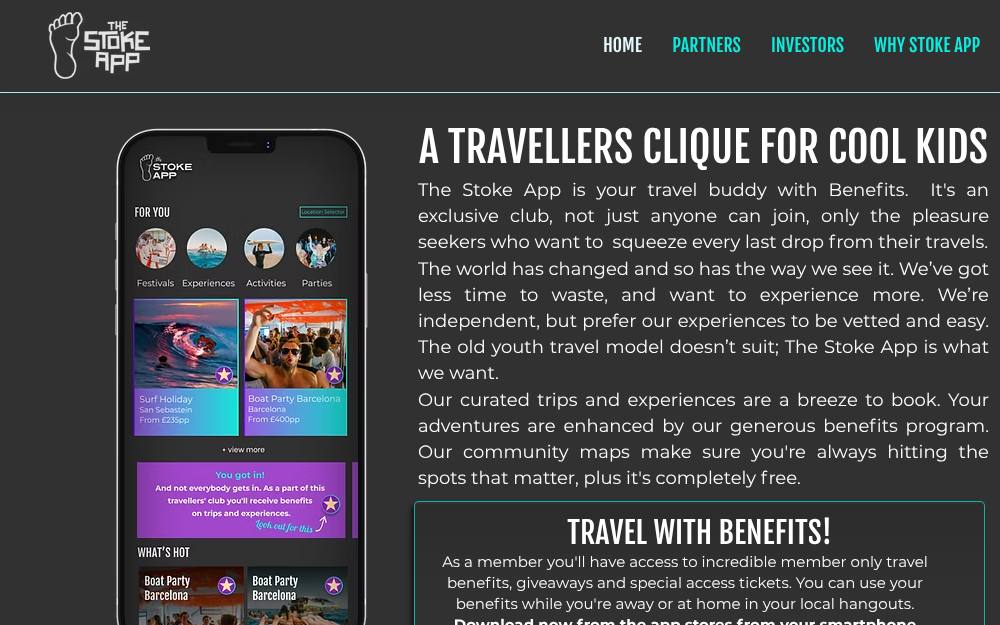 Portada de la web de The Stoke App