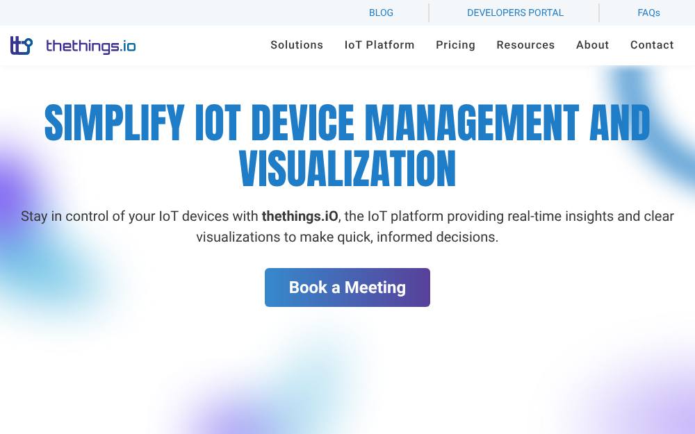 Portada de la web de Thethings.Io