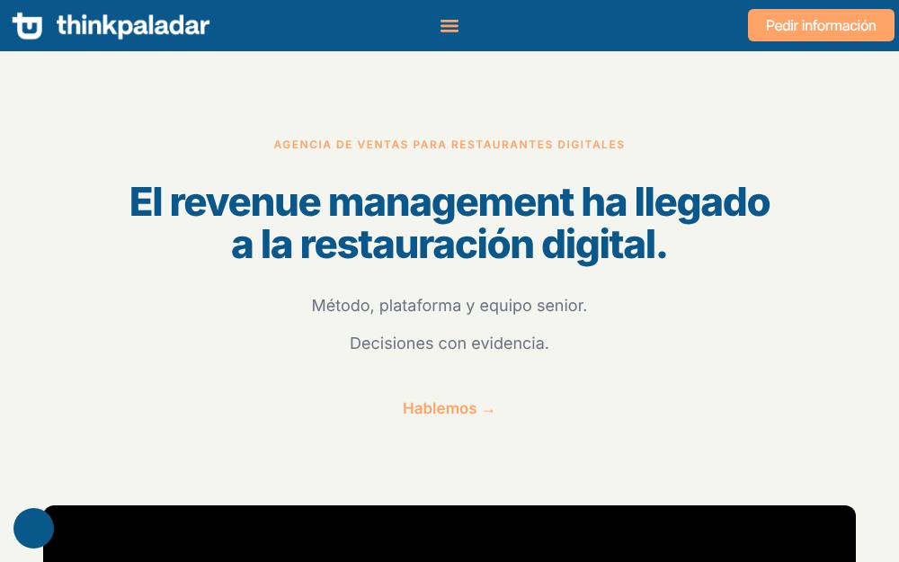 Portada de la web de Thinkpaladar