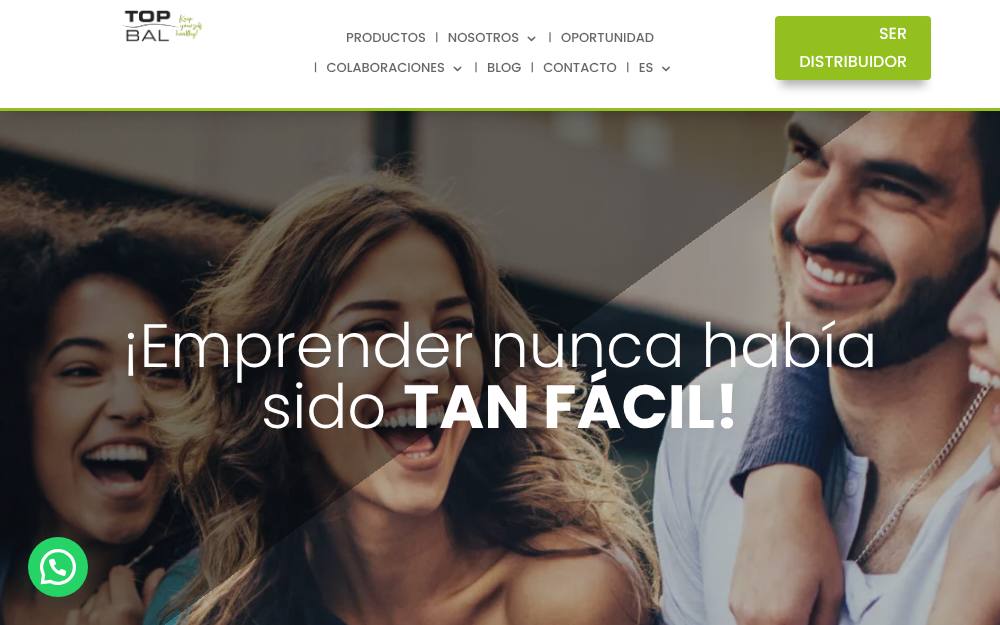 Portada de la web de Topbal