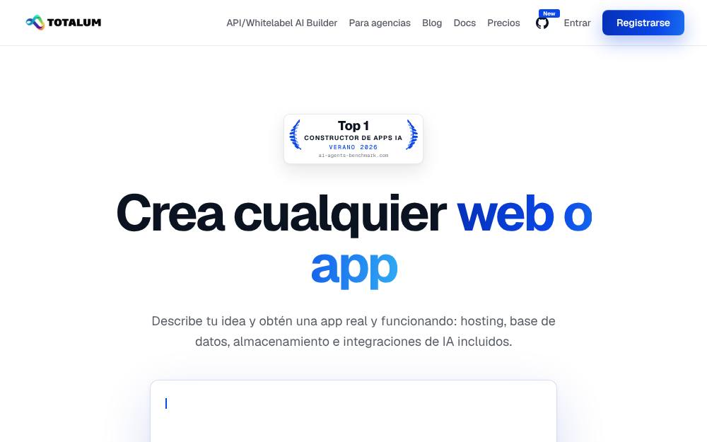 Portada de la web de Totalum