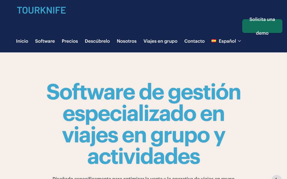 Portada de la web de Tourknife