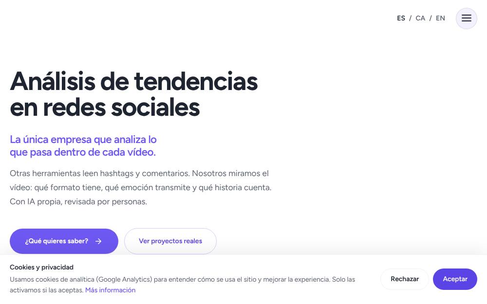 Portada de la web de Trendia